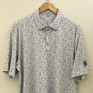 Peter Millar Crown Sport Men's Summer Comfort Polo Size L Tree Print